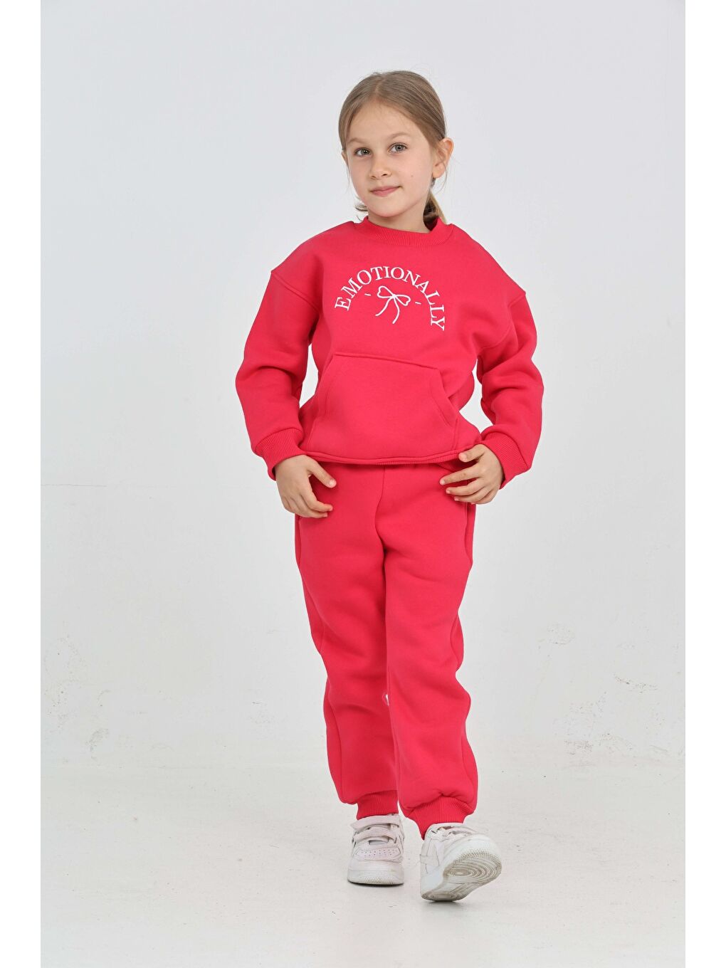 Fuşya Kız Çocuk Fiyonk Nakışlı Eşofman Takım-3
