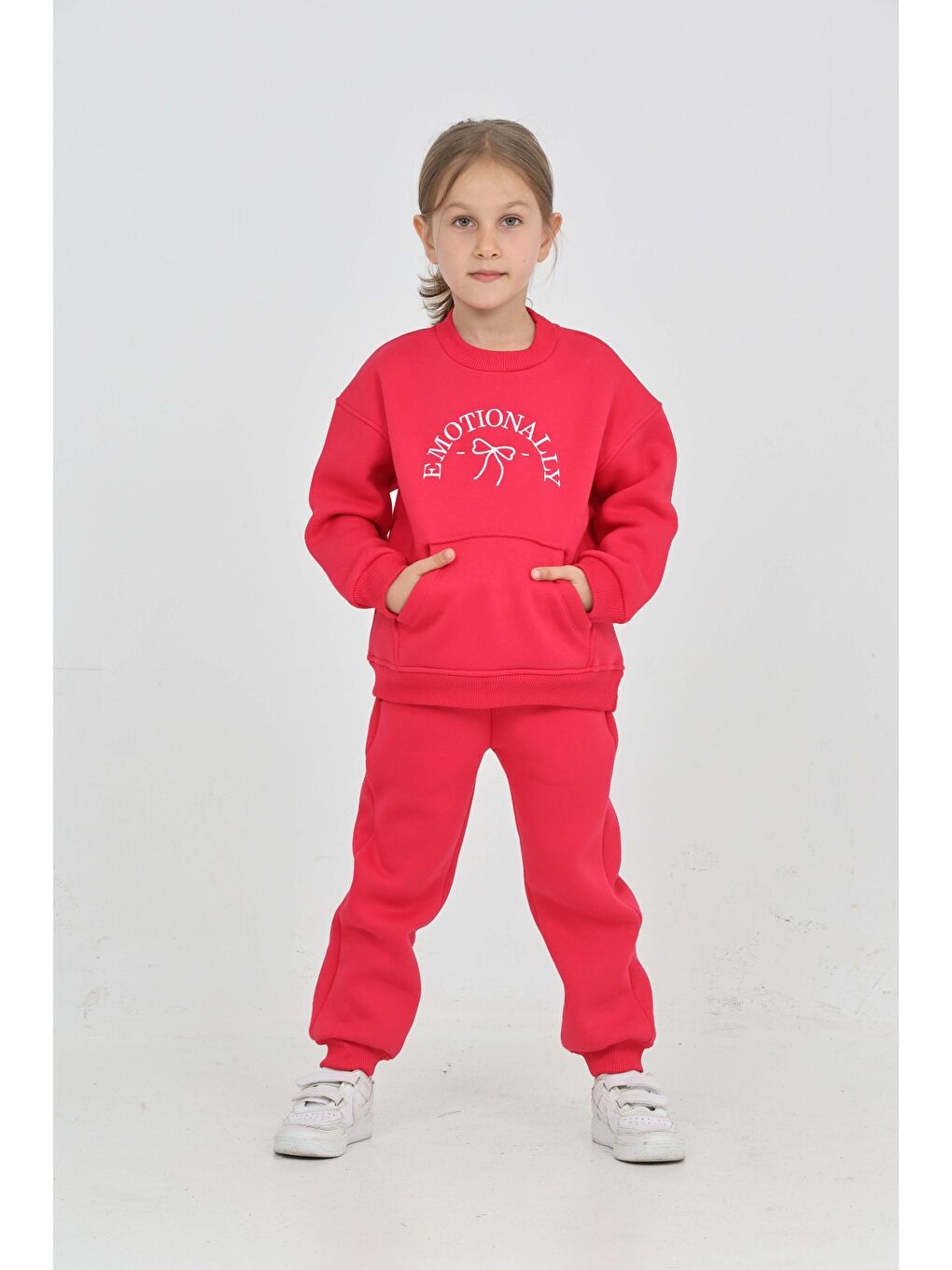 Fuşya Kız Çocuk Fiyonk Nakışlı Eşofman Takım-4