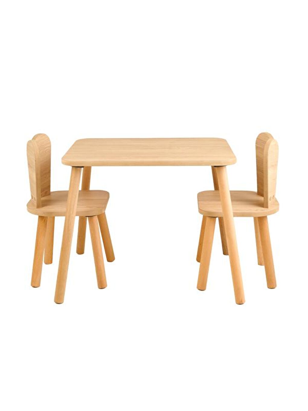 Ekru Montessori 2 Sandalye 1 Masalı Çocuk Çalışma Masası Takımı - Ebru - 60x45x50 cm-3