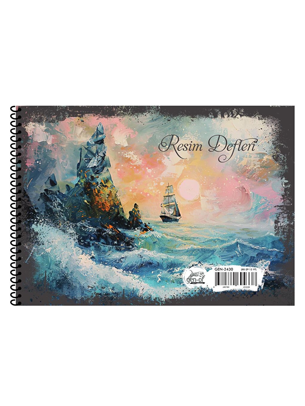 35x50 15 Yaprak Karton Kapak Spiralli Resim Defteri GEN-2430
