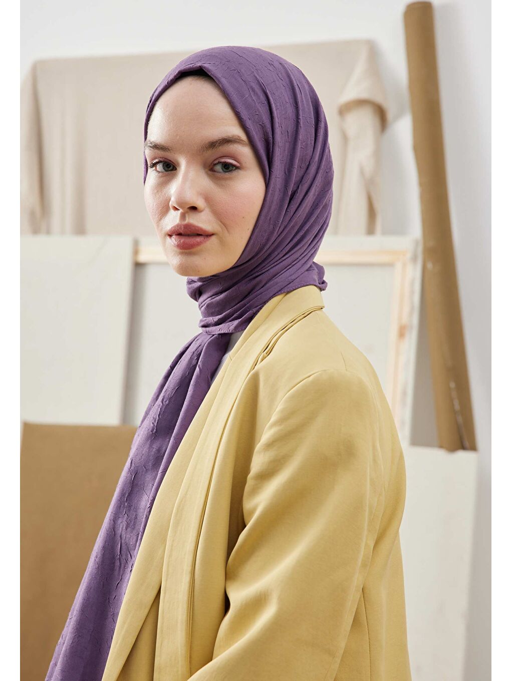 Mor Bambu Şal Ametist-2