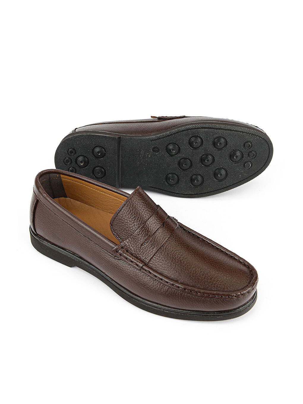 Kahverengi Erkek Hakiki Deri Günlük Ayakkabı 1611065Z301 Kahve-3