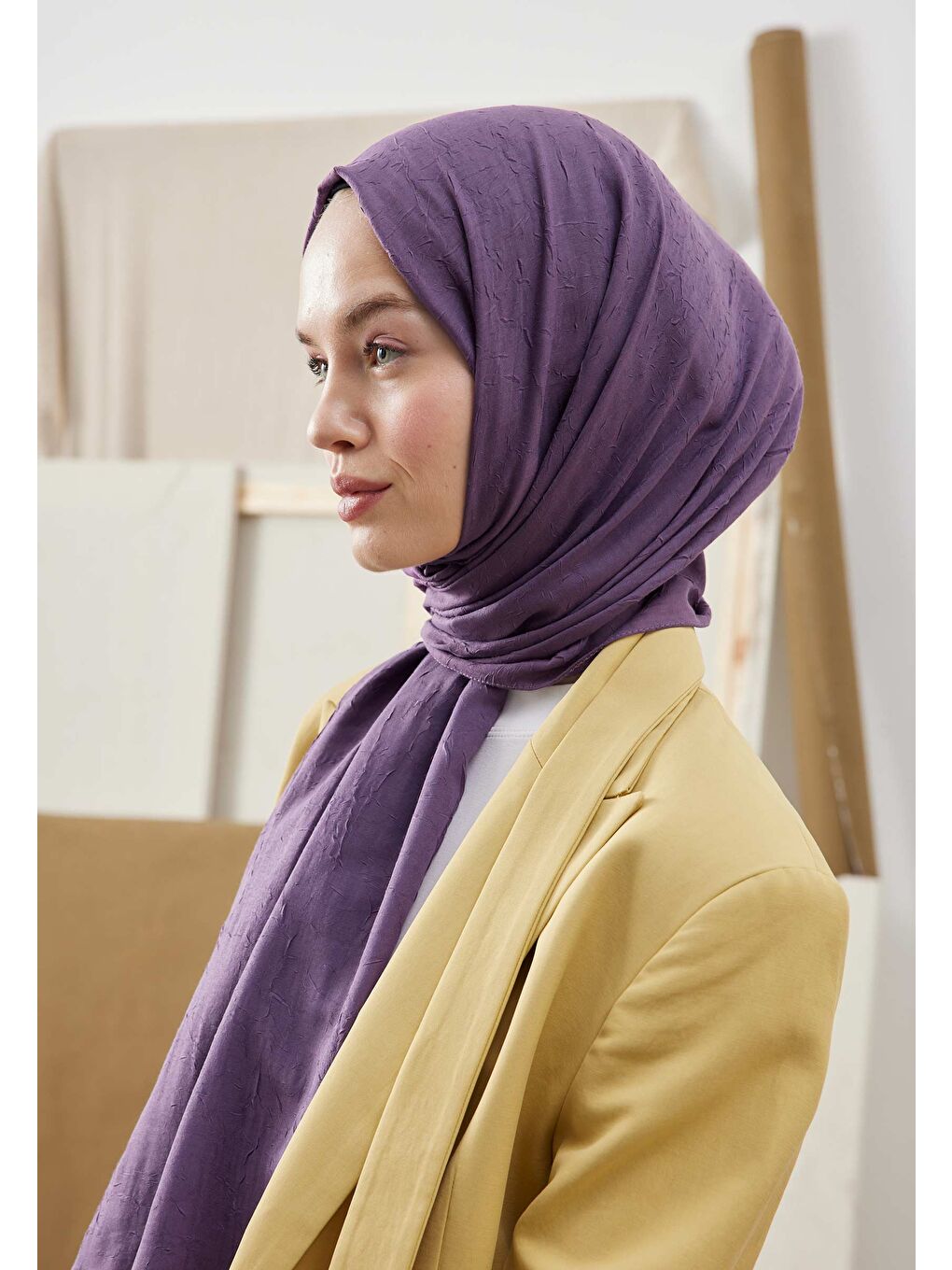 Mor Bambu Şal Ametist-3