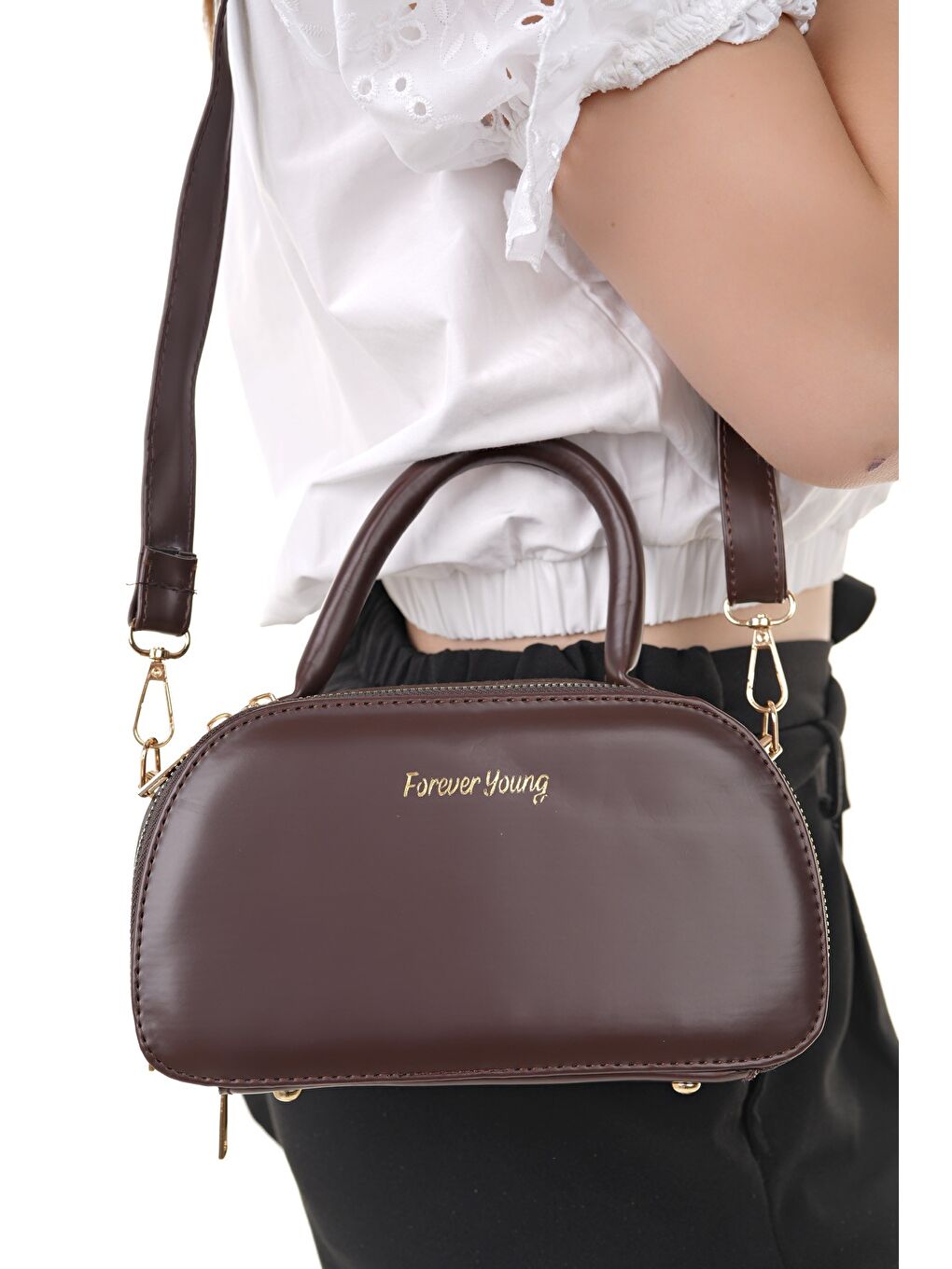 Kahverengi ARNELA Kadın Çift Bölmeli El ve Omuz Çantası-2