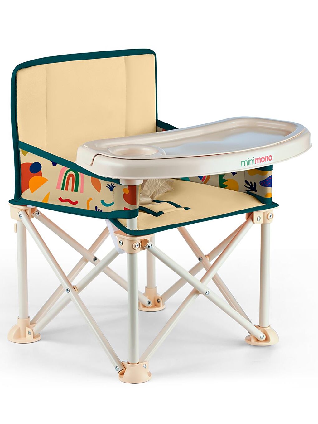 Büyük Boy Katlanır Portatif Mama Sandalyesi - Bej Standart