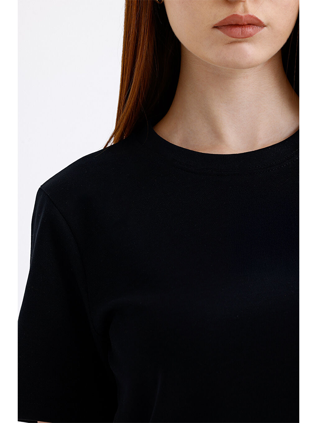 Kadın Uzun Kollu Basic Siyah T-Shirt-3