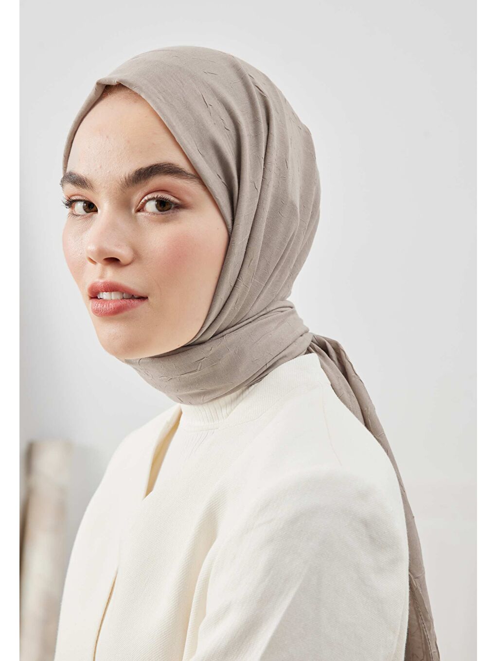 Bambu Şal Naturel Bej-2