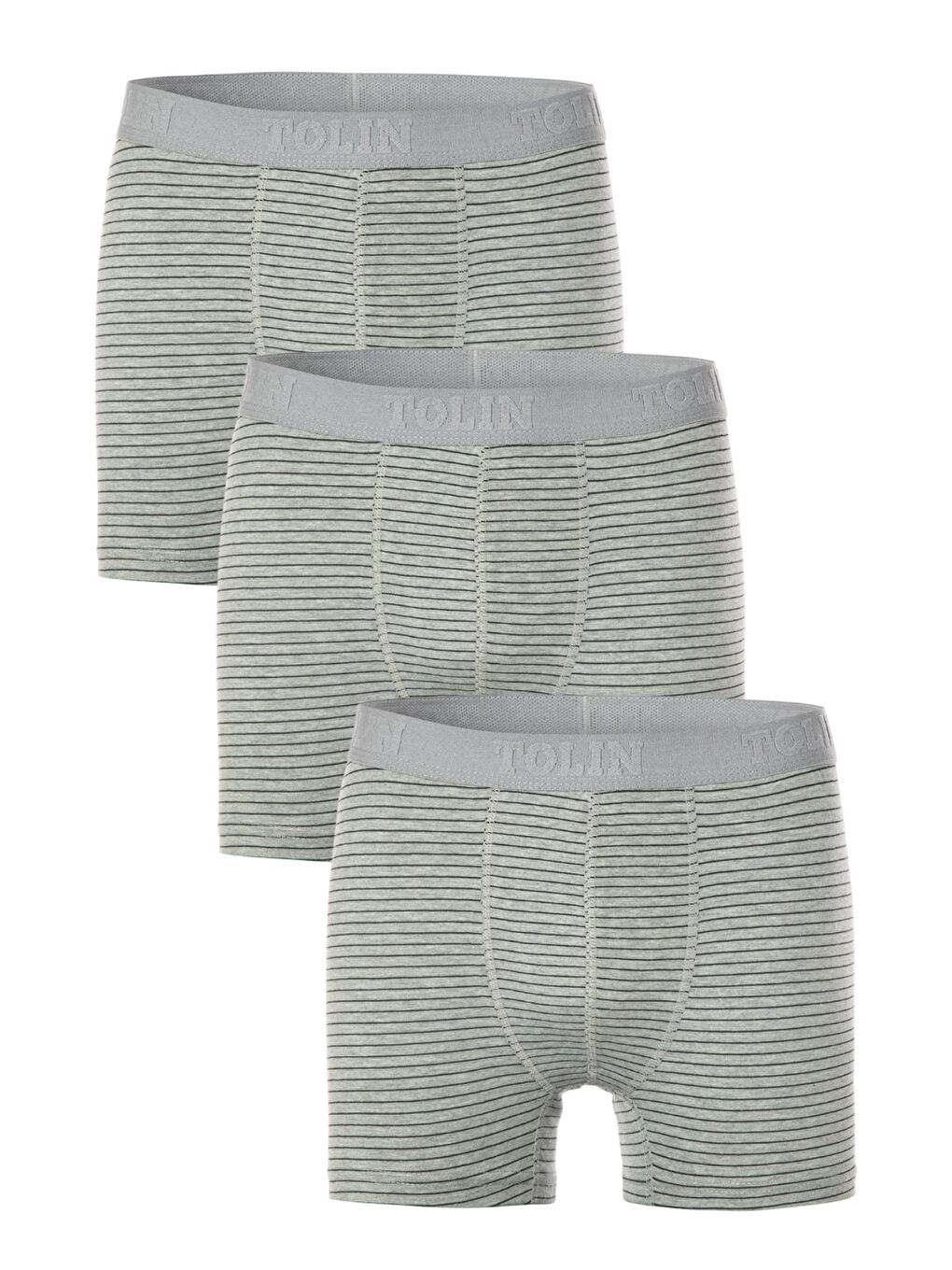 Erkek 3'lü Süprem Pamuklu Elastanlı Gri Boxer Seti 4147-07