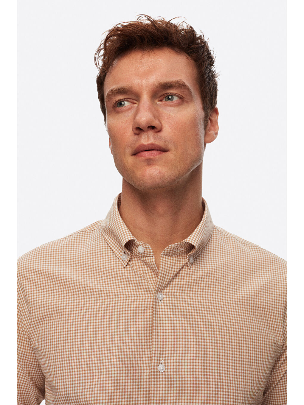 Slim Fit Bej Pötikare Gömlek-2