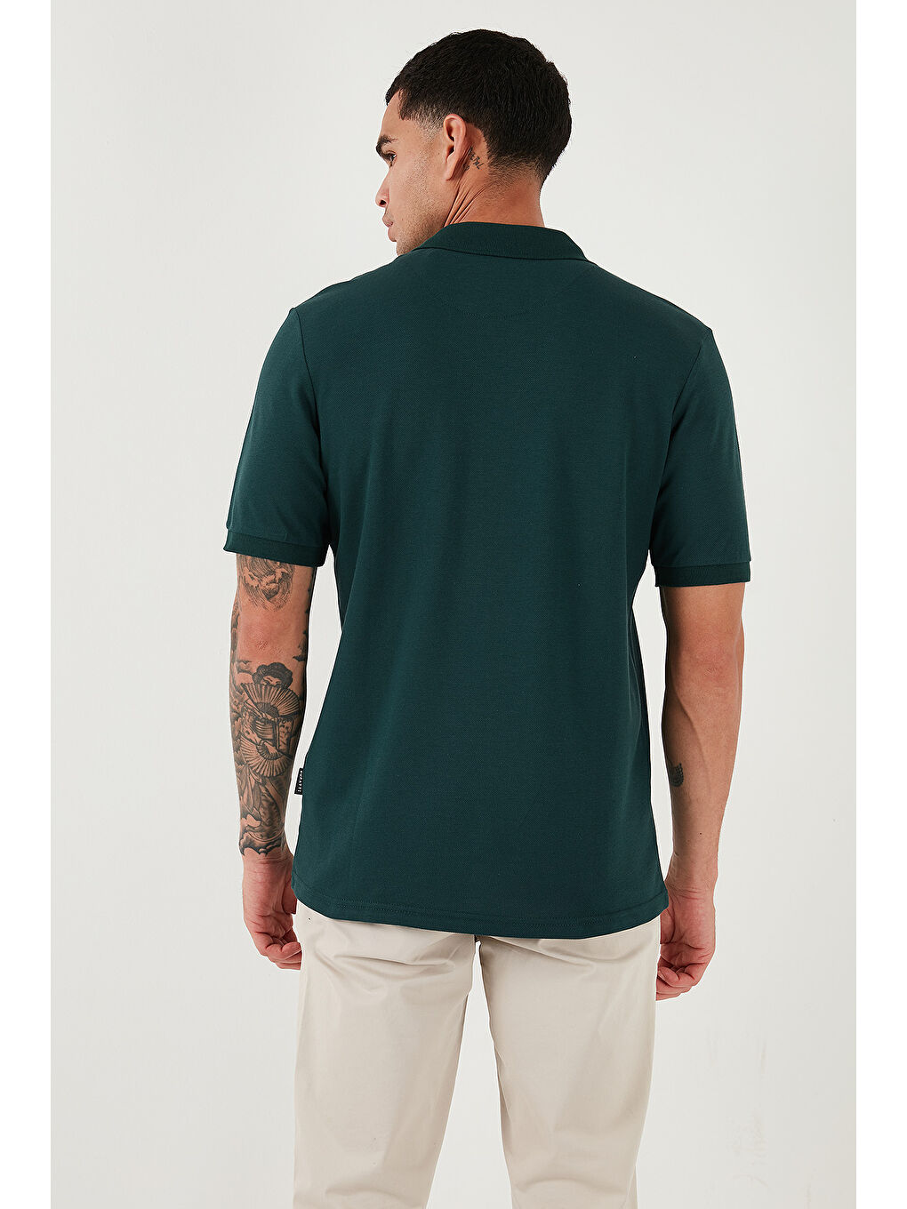 Yeşil % 100 Pamuk Regular Fit Düğmeli Erkek Polo Yaka T Shirt 5902127-5