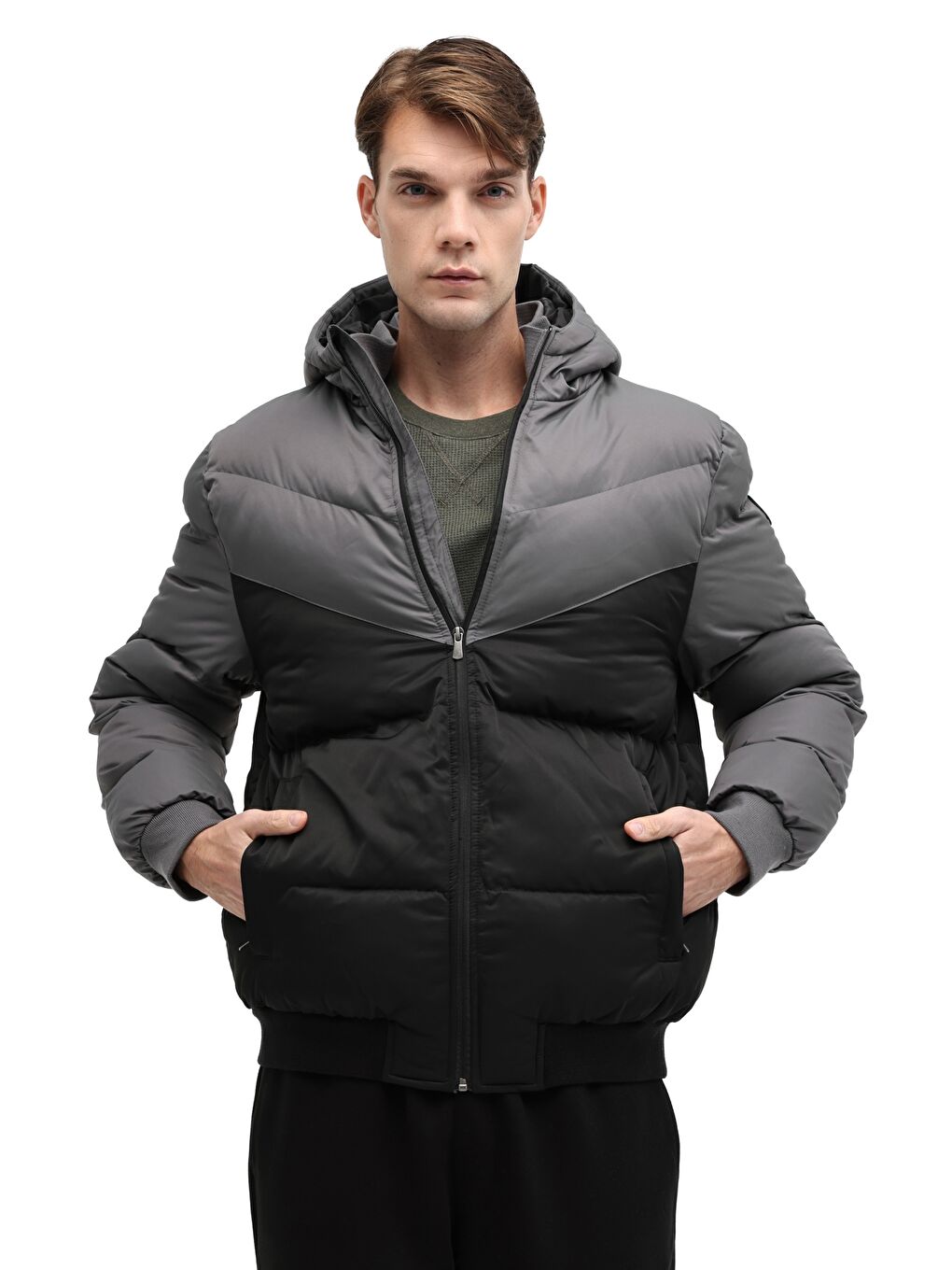 ML BLOCK PUFFER-05 5PR Siyah Erkek Kısa Şişme Mont