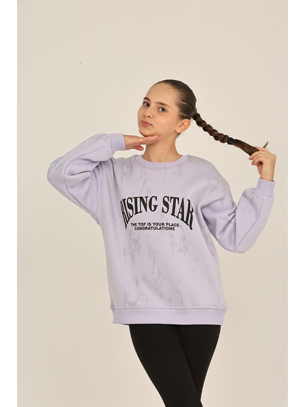Mavi Kız Çocuk Rısıng Star Baskılı Sweatshirt-1