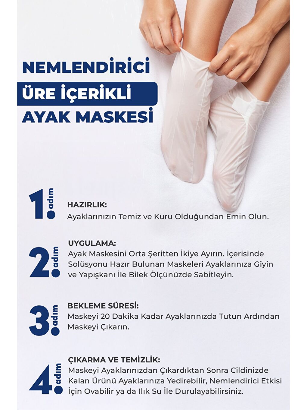 %10 Üre İçeren Topuk Çatlak Bakımı & Nemlendirici Ayak Maskesi 30 ml x 3 Adet-2