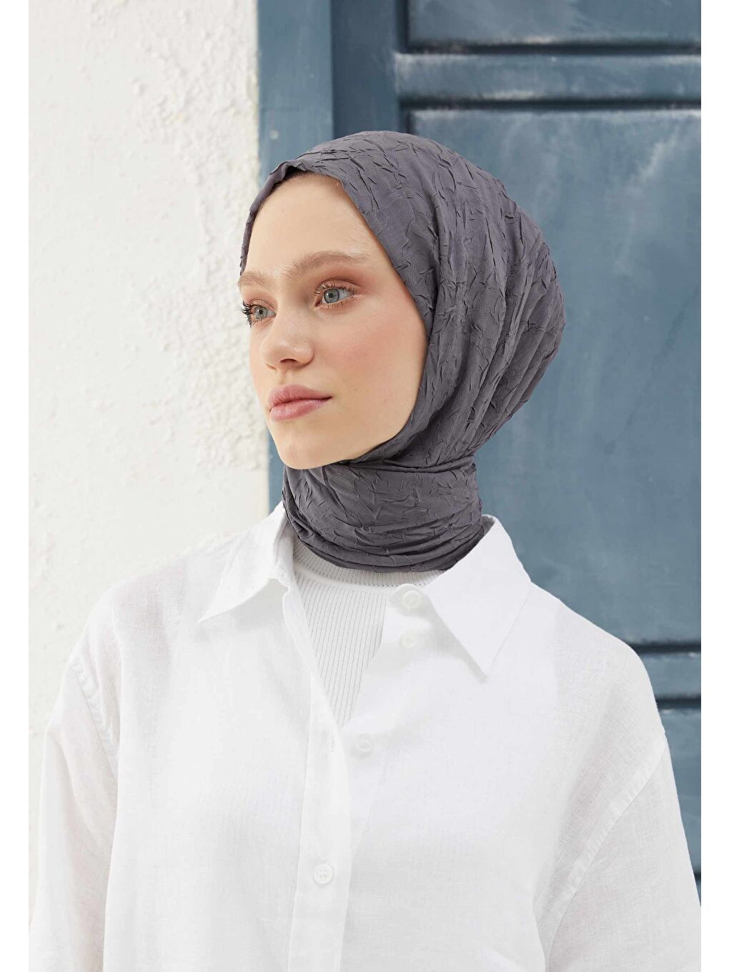 Bambu Şal Metalik Gri-1