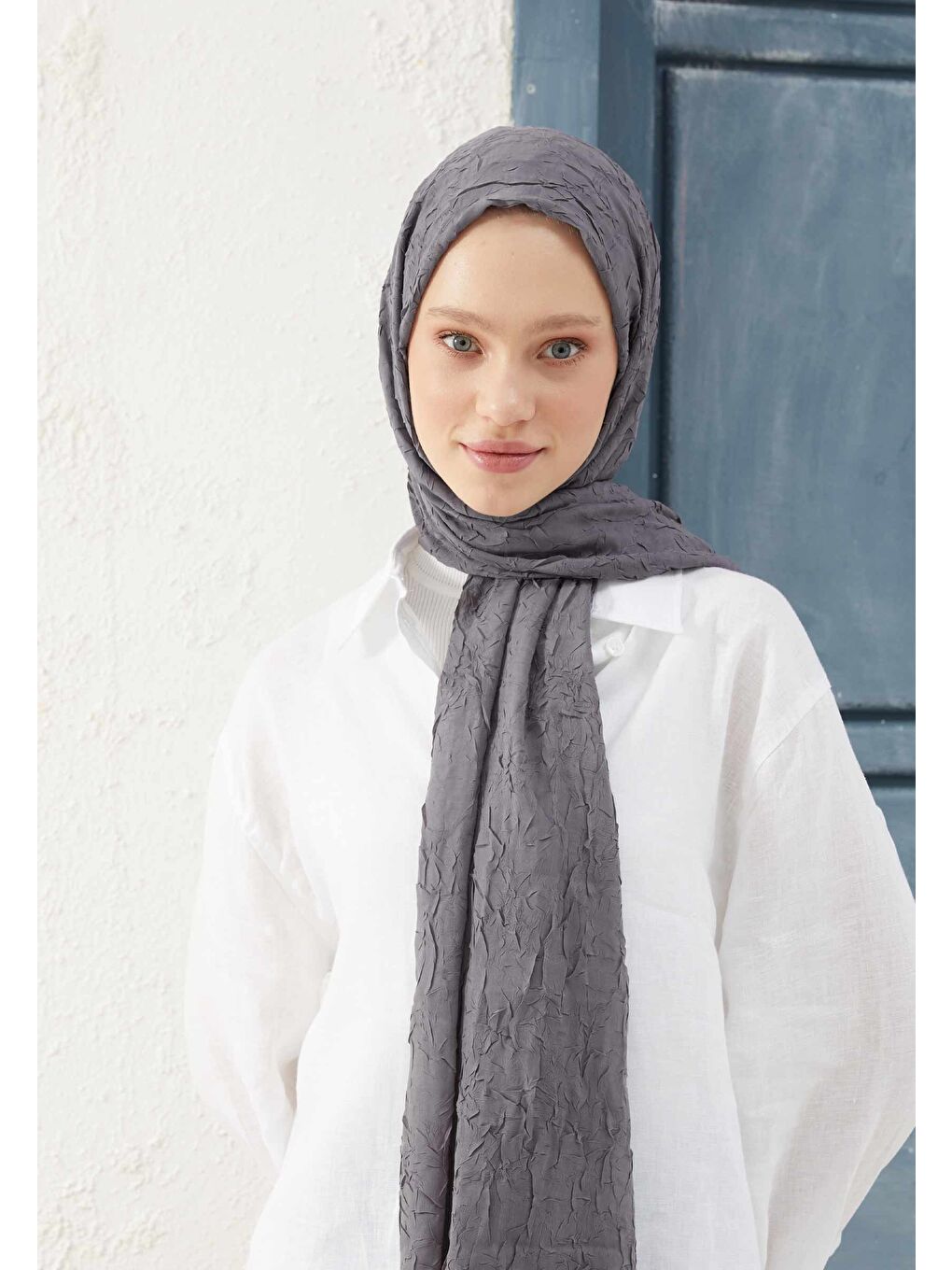 Bambu Şal Metalik Gri-2