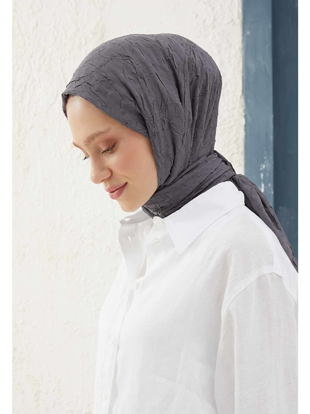 Bambu Şal Metalik Gri-3