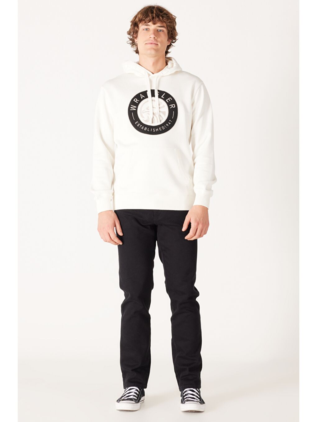 Regular Fit Normal Kesim Kapüşonlu İçi Polarlı Kırık Beyaz Sweatshirt-4