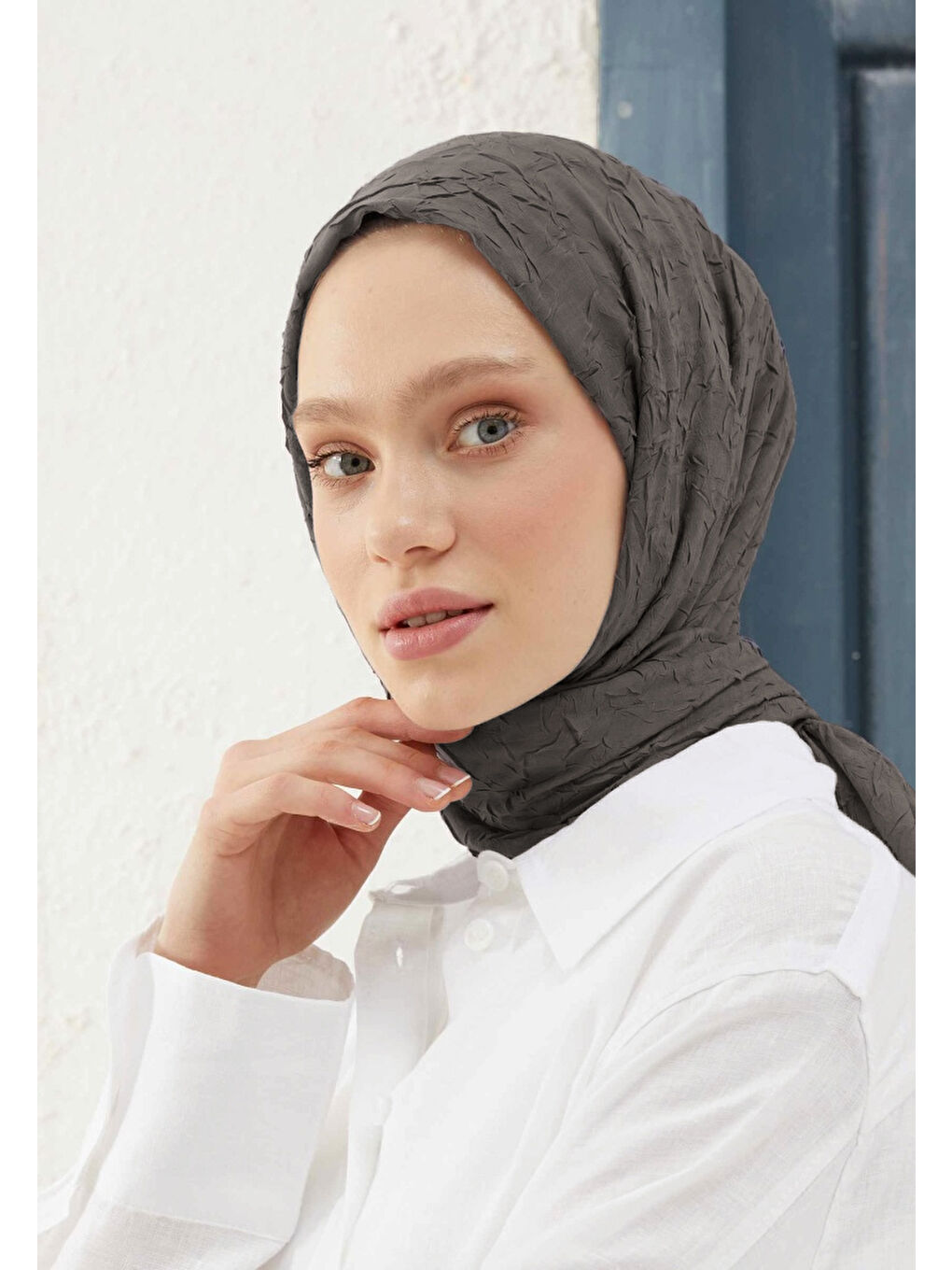 Bambu Şal Metalik Gri-4