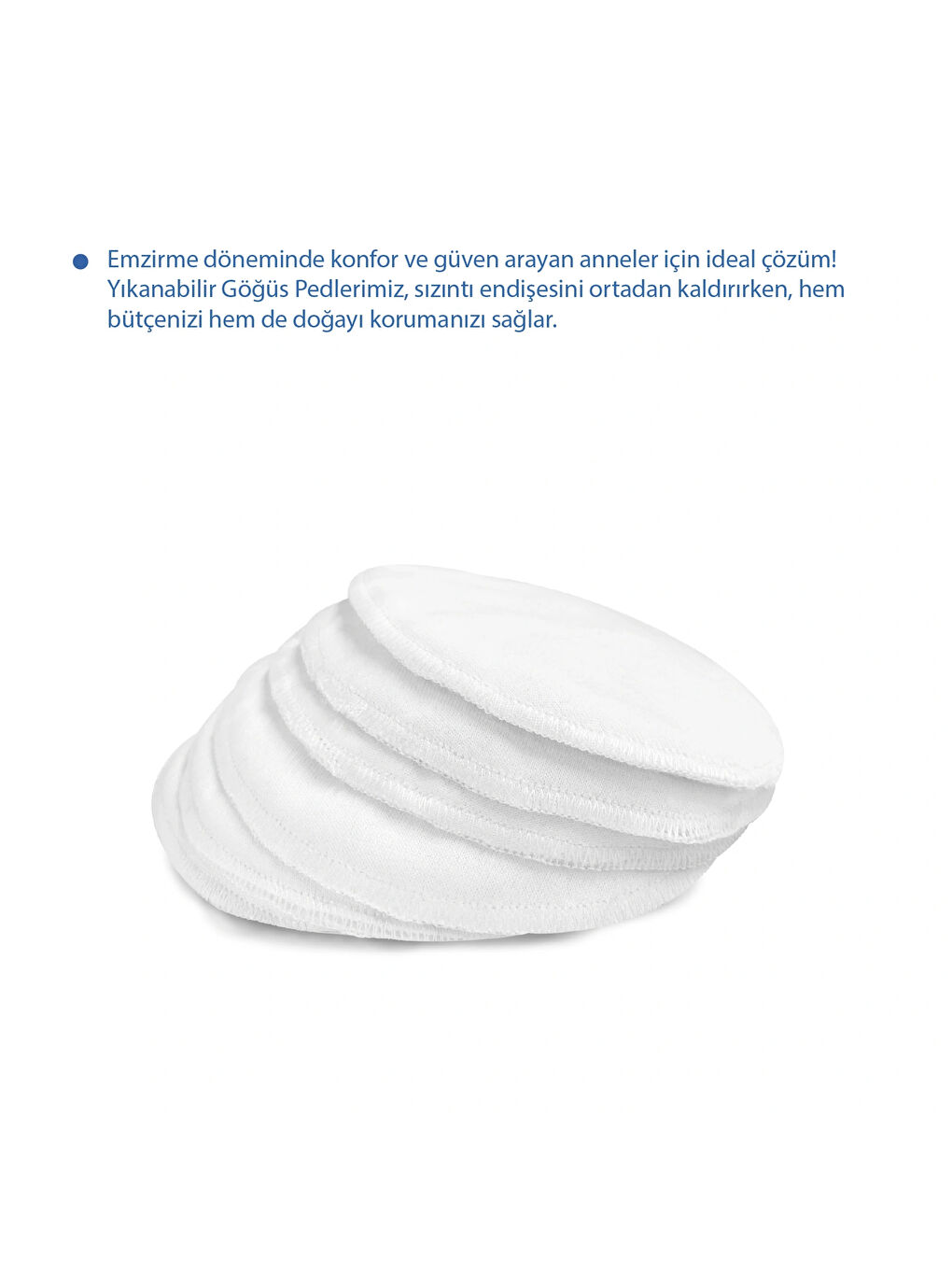 Yıkanabilir Süper Emici Tekrar Kullanımlı Pamuklu Göğüs Pedi 6 Adet-1