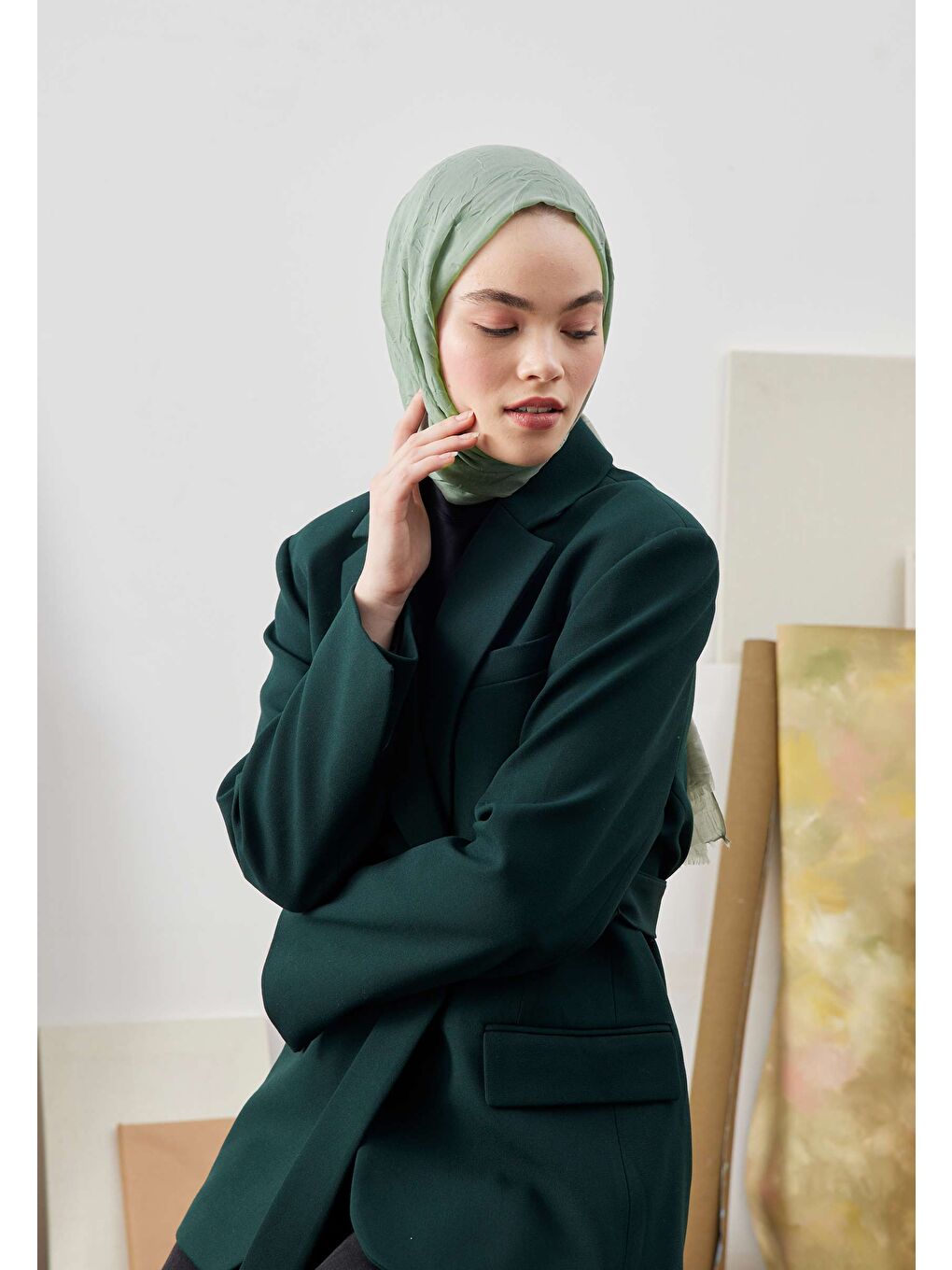 Yeşil Bambu Şal Deniz Köpüğü-2