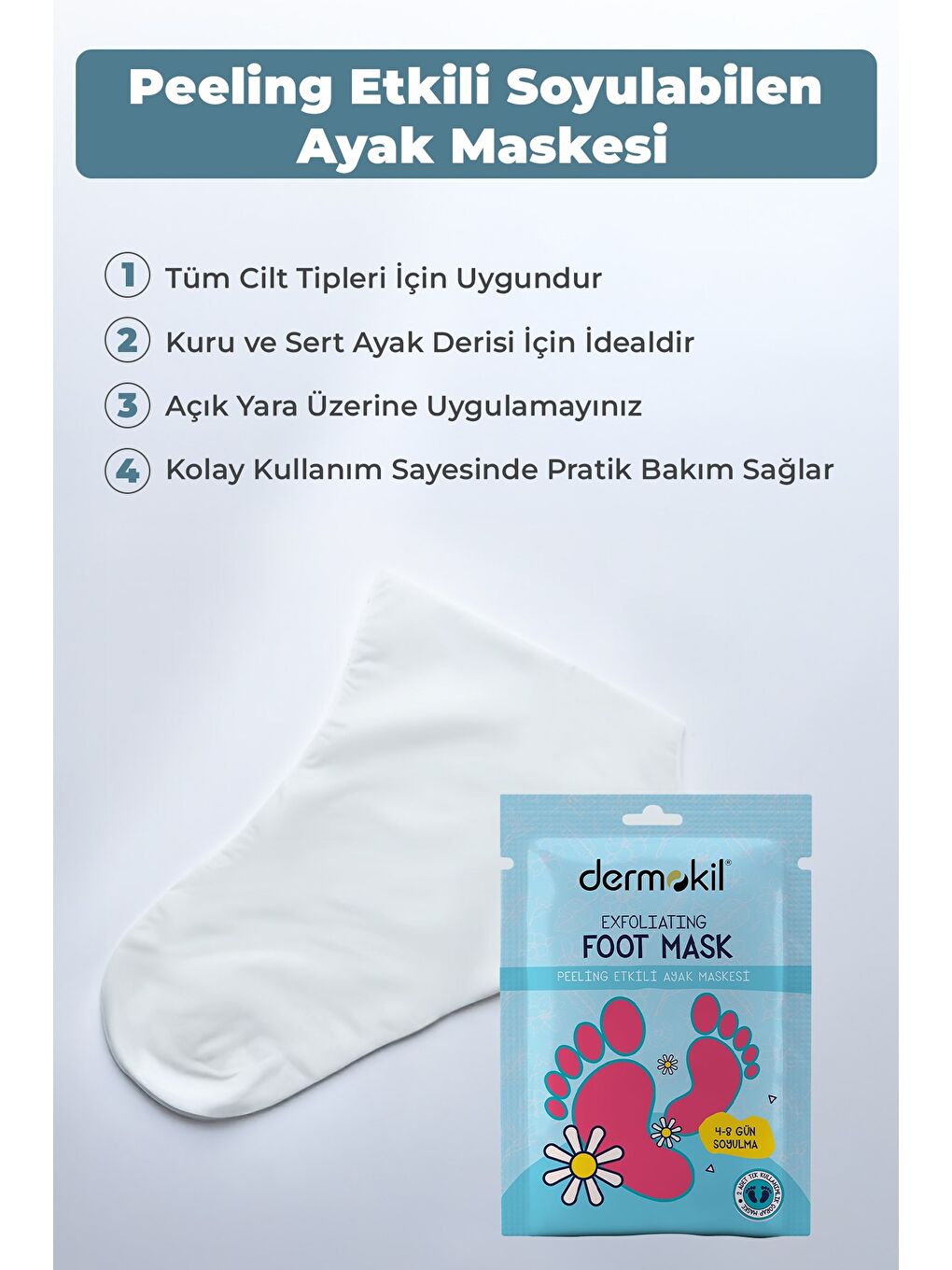 Peeling Etkili Çorap Tipi Soyulabilir Ayak Maskesi 30 ml x 3 Adet-2