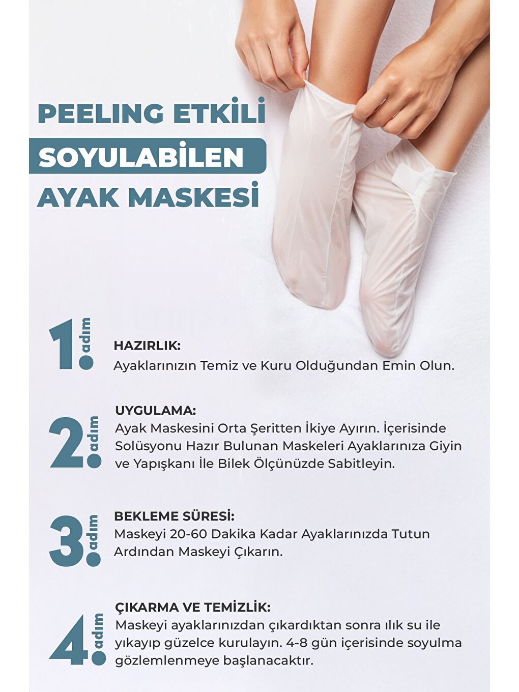 Peeling Etkili Çorap Tipi Soyulabilir Ayak Maskesi 30 ml x 3 Adet-3