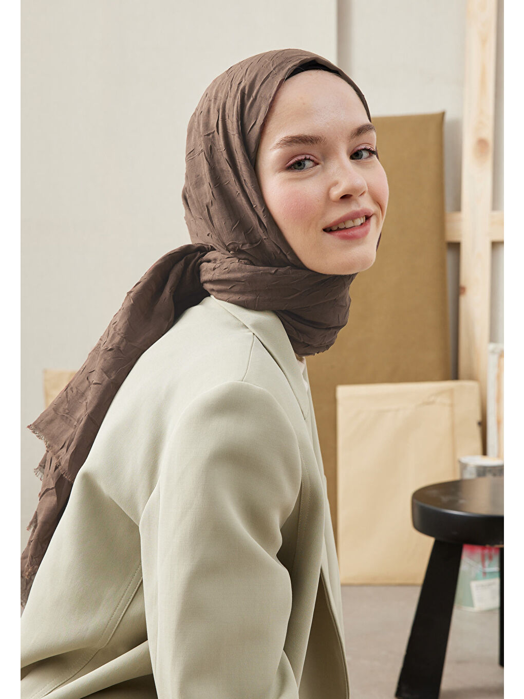 Gri Bambu Şal Kül-3