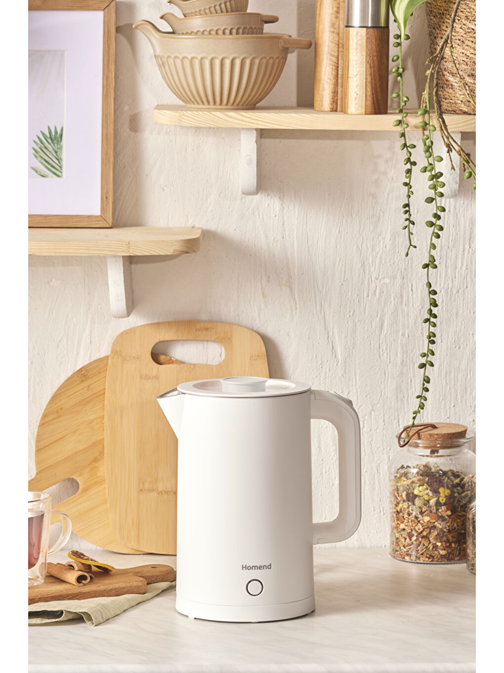 Heatrow Cooltouch 1618H Paslanmaz Çelik El Yakmaz Gövdeli Su Isıtıcısı Beyaz