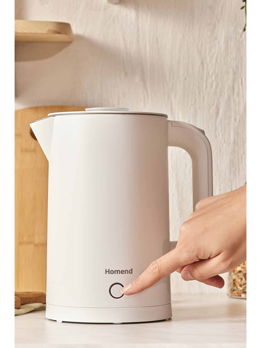 Heatrow Cooltouch 1618H Paslanmaz Çelik El Yakmaz Gövdeli Su Isıtıcısı Beyaz-1