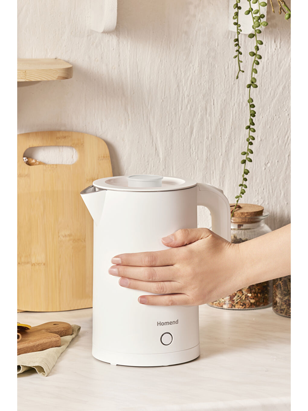 Heatrow Cooltouch 1618H Paslanmaz Çelik El Yakmaz Gövdeli Su Isıtıcısı Beyaz-4