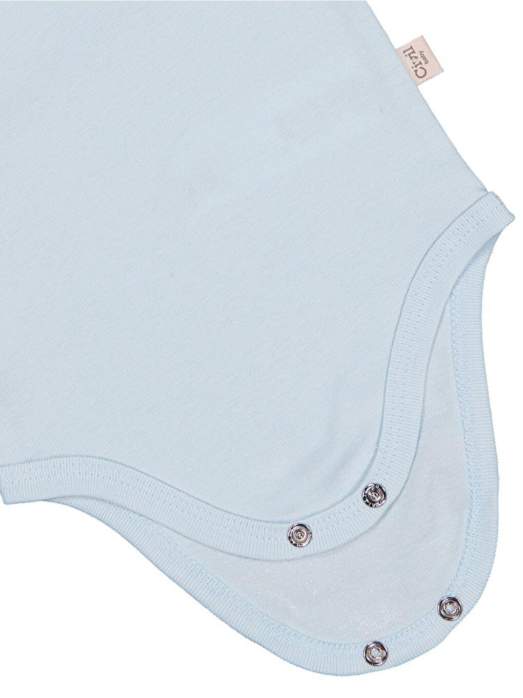 Baby Düz Renkli Uzun Kol 3-9 Ay Çıtçıtlı Badi - Mavi 9-12 Ay-2