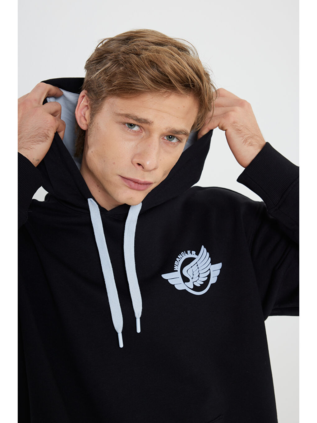 Regular Fit Normal Kesim Kapüşonlu İçi Polarlı Siyah Sweatshirt-3