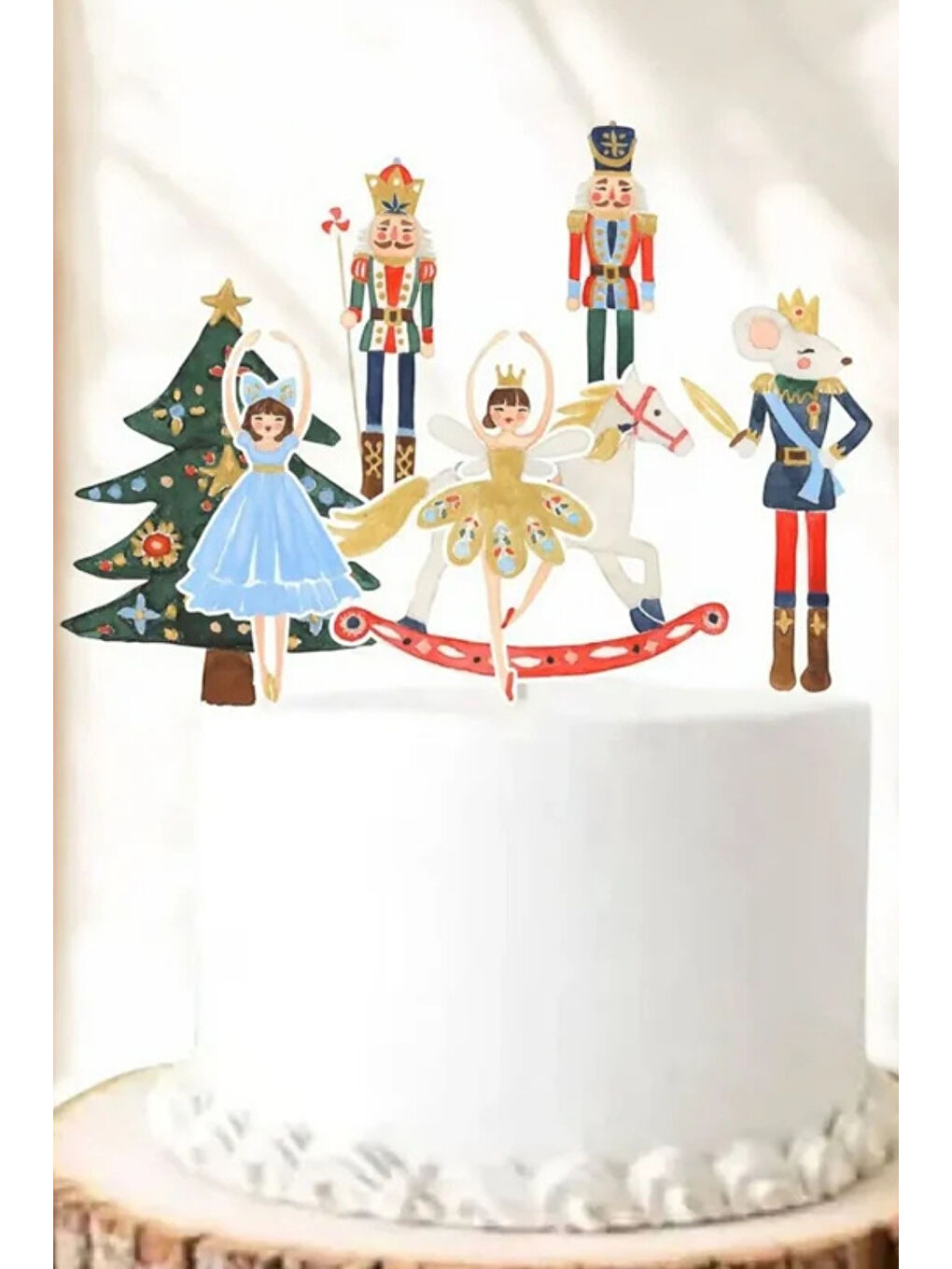 Karışık Çok Renkli Yılbaşı Tema Figürlü 7'li Uzun Kürdan Pasta Süsü-1