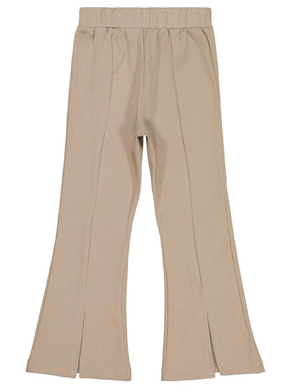 Girls Paça Yırtmaçlı 6-9 Yaş Tayt - Bej 8-9 Yaş-1