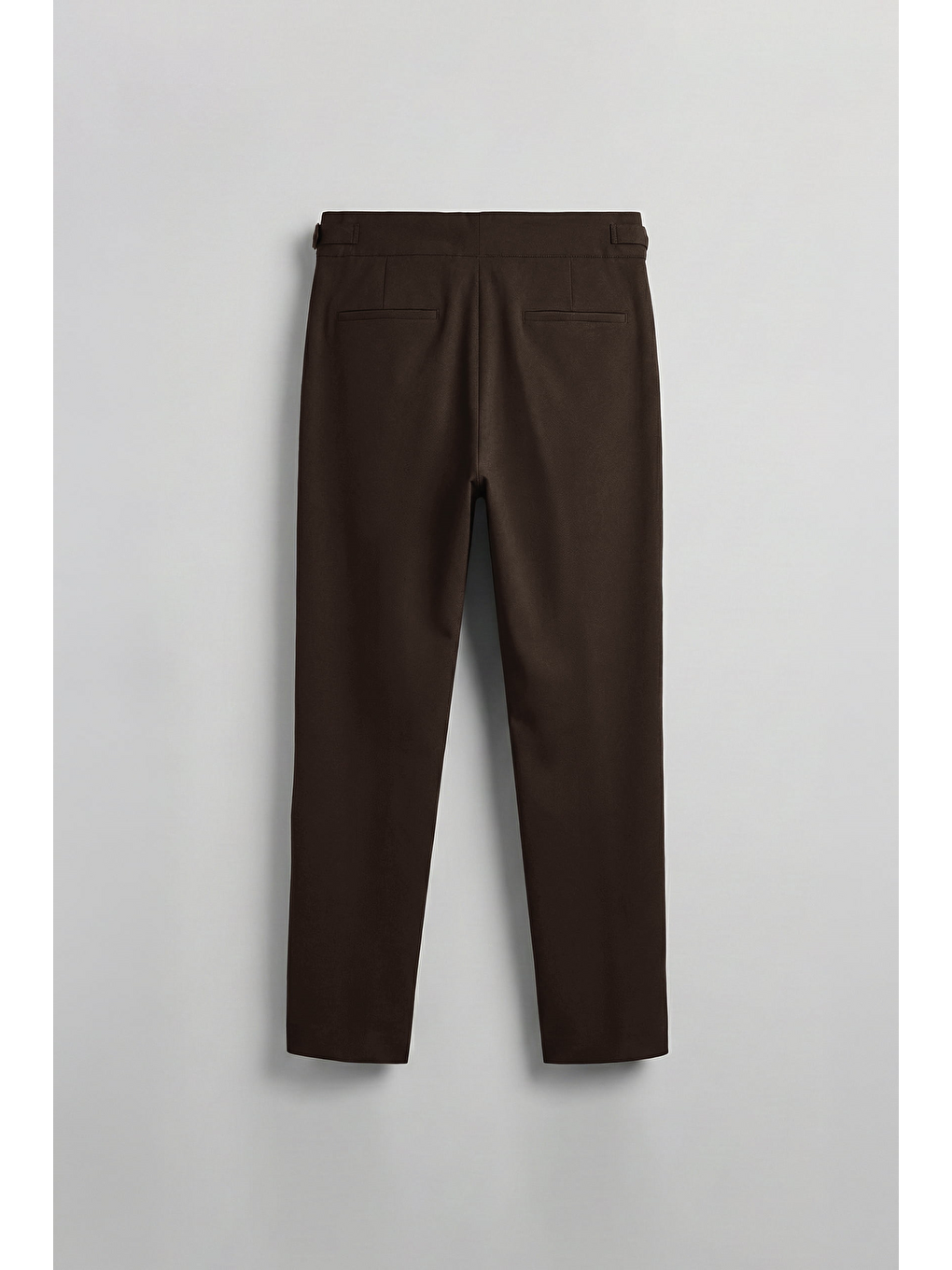 Erkek Slim Fit İtalyan Kesim Yan Tokalı Çift Düğmeli Pantolon Kahverengi-1