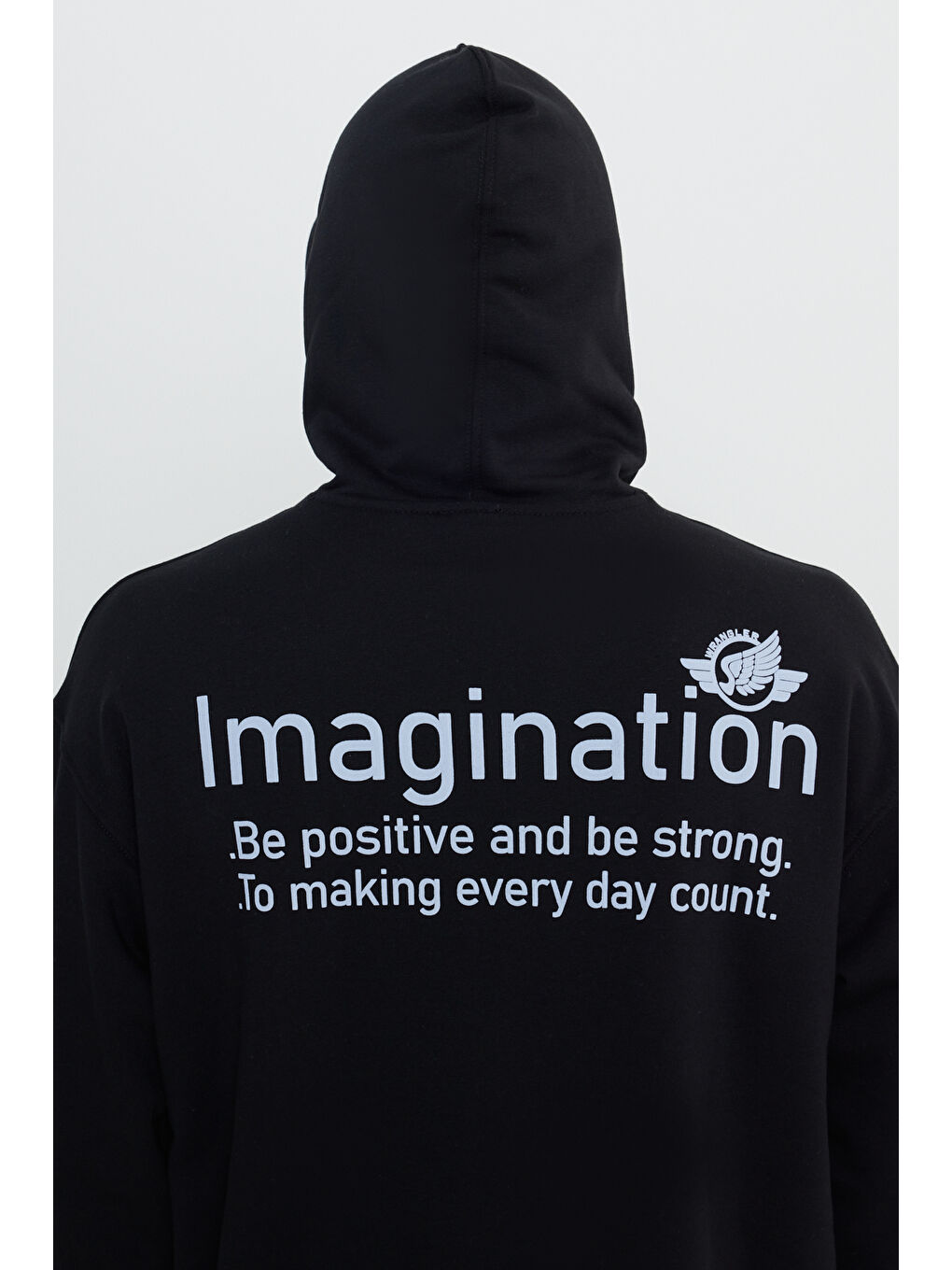 Regular Fit Normal Kesim Kapüşonlu İçi Polarlı Siyah Sweatshirt-5