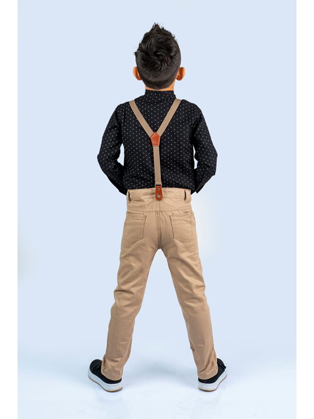 Siyah Baskılı Oxford Erkek Çocuk Takım MNK0479-1