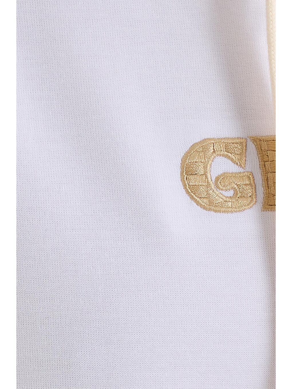 Erkek Oversize Geniş Kesim Pamuklu Baskılı Beyaz Kapüşonlu Sweatshirt-4