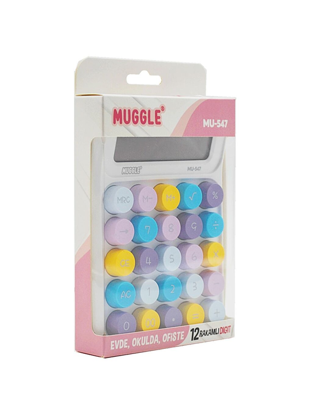 Muggle MU-547 Masaüstü 12 Haneli Pilli Hesap Makinesi Beyaz - 1