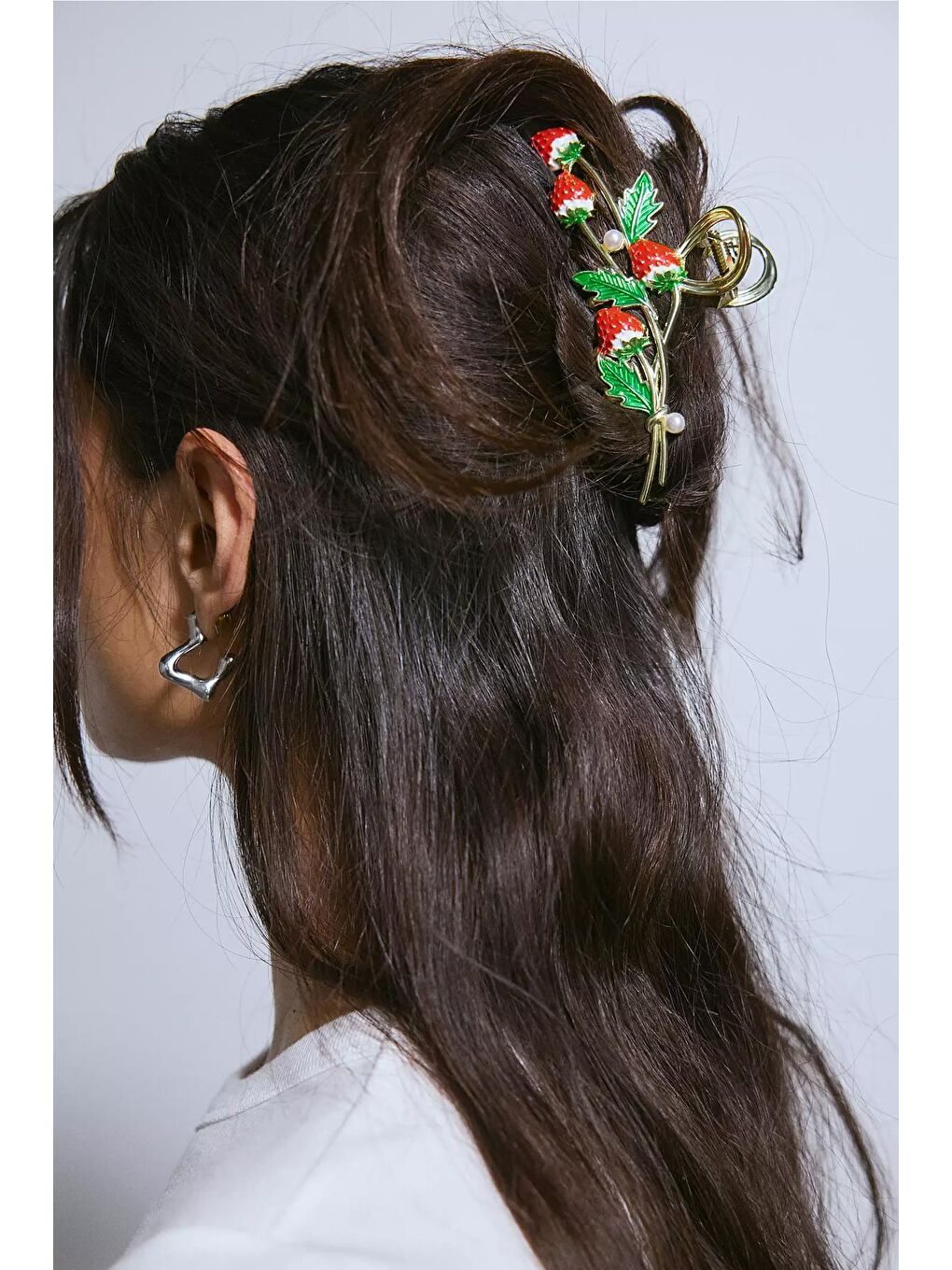 Sarı Çilekli Metal Mandal Toka