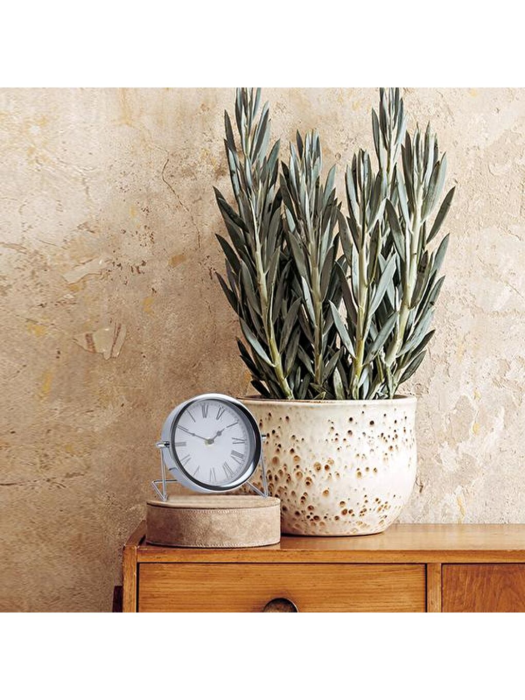 Dekoratif Metal Masa Saati - Gri