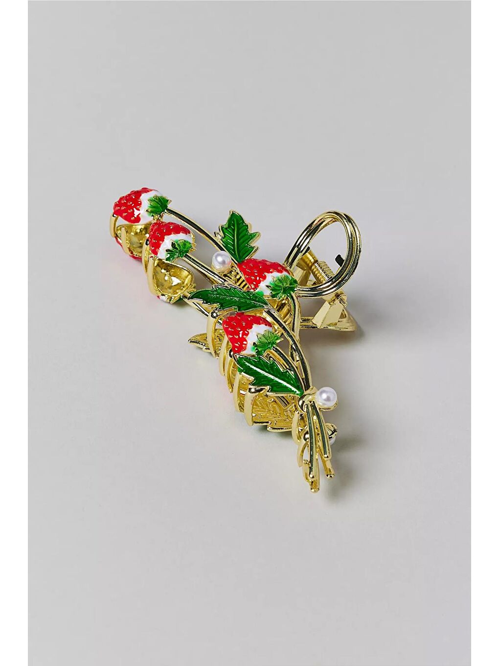 Sarı Çilekli Metal Mandal Toka-4