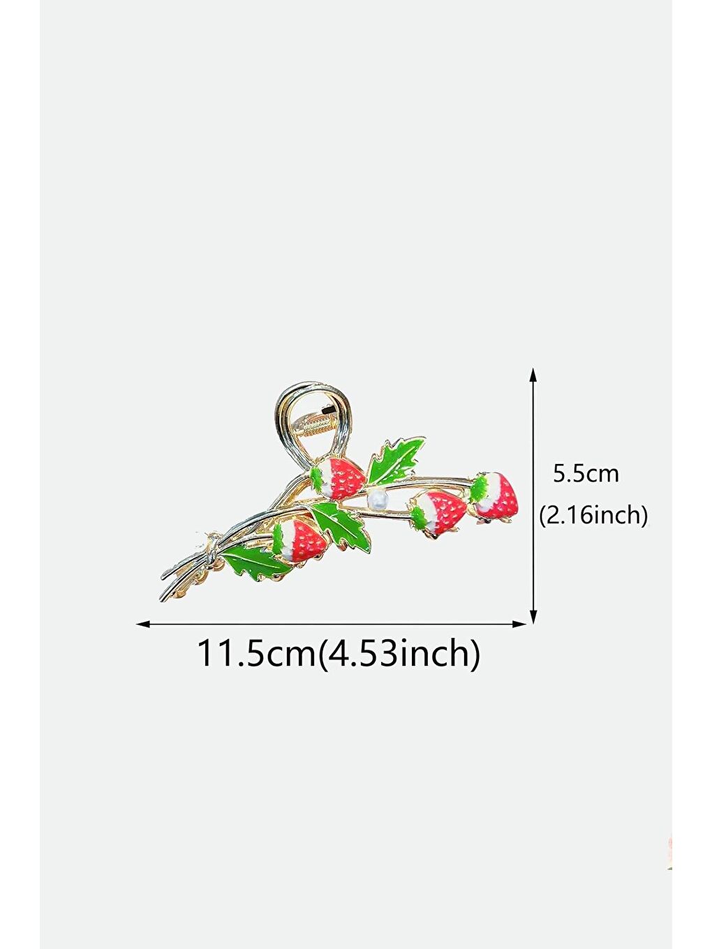 Sarı Çilekli Metal Mandal Toka-5