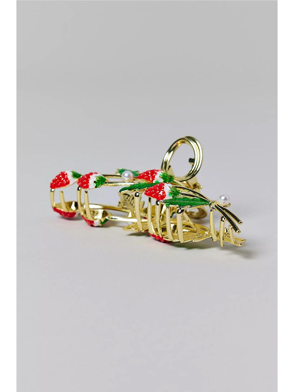 Sarı Çilekli Metal Mandal Toka-6