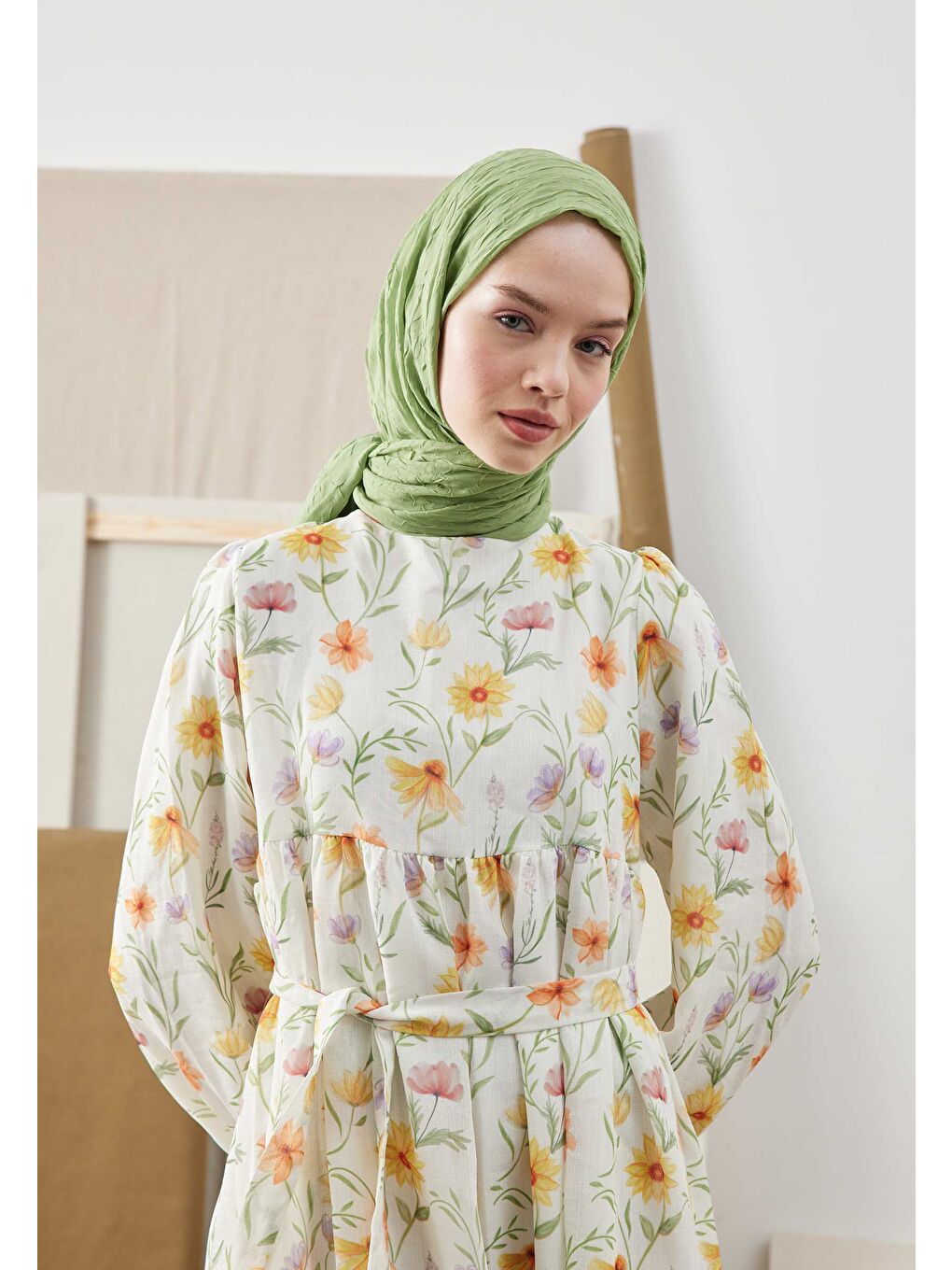 Yeşil Bambu Şal Yaprak-1