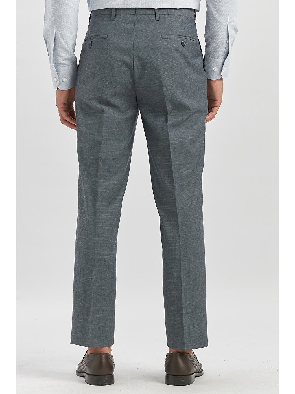 Lacivert Kendinden Desenli Bez Ayağı Comfort Fit Classic Pantolon 1003240163-4