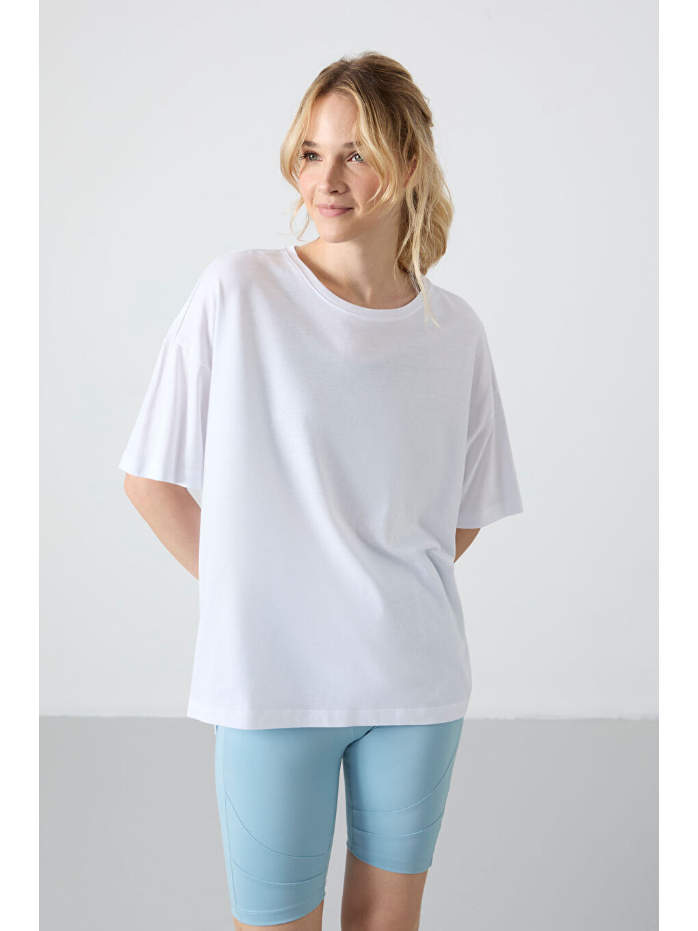 Oversize Fit Basic O Yaka 3lü Paket Beyaz Kadın T-Shirt  97285-3