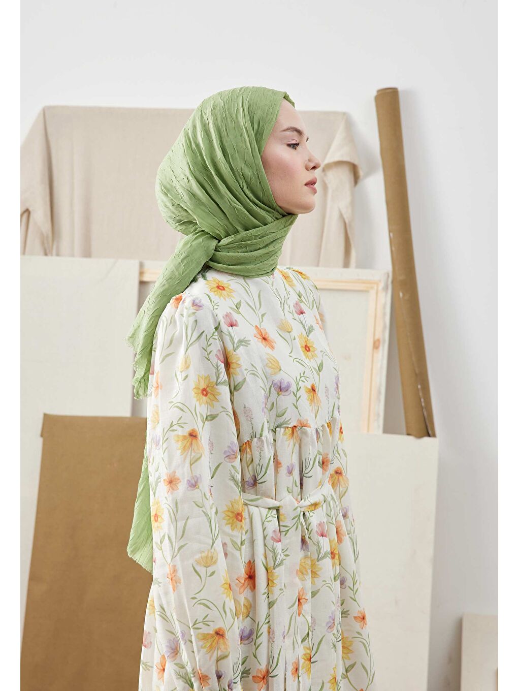 Yeşil Bambu Şal Yaprak-3