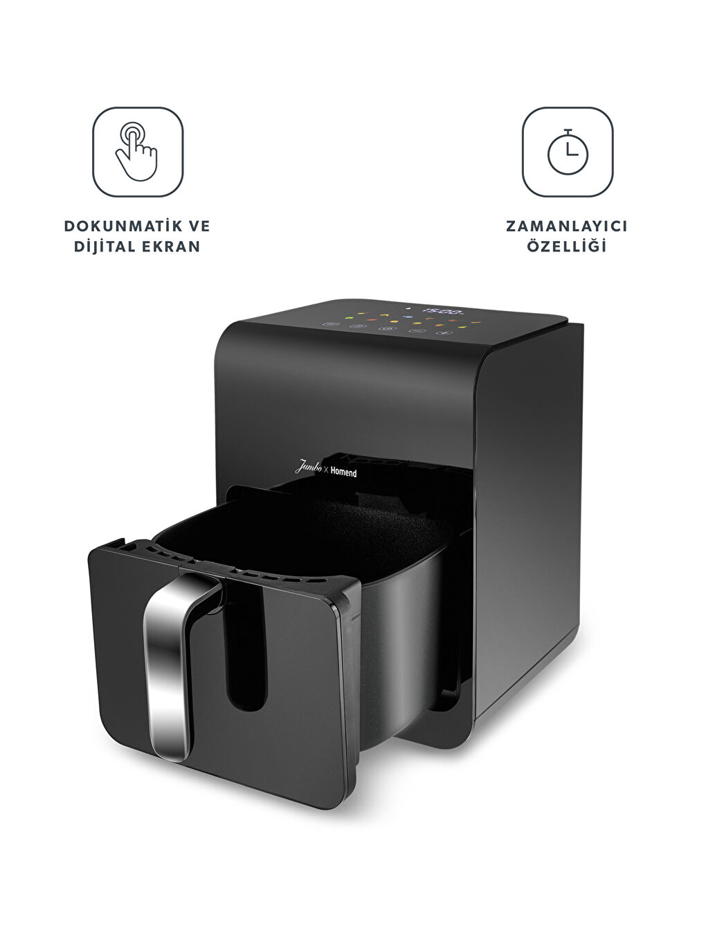 Jumbo x Airfryday 2507H 12 Farklı Program Dokunmatik Ekran Buhar Fonksiyonlu Airfryer 6L-1