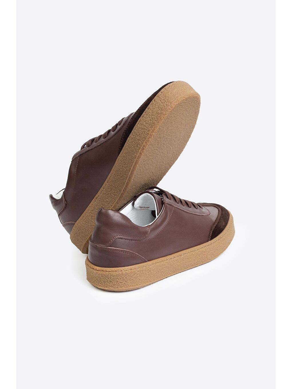 Kahverengi Erkek Hakiki Deri Günlük Sneaker – Casual Ayakkabı-3